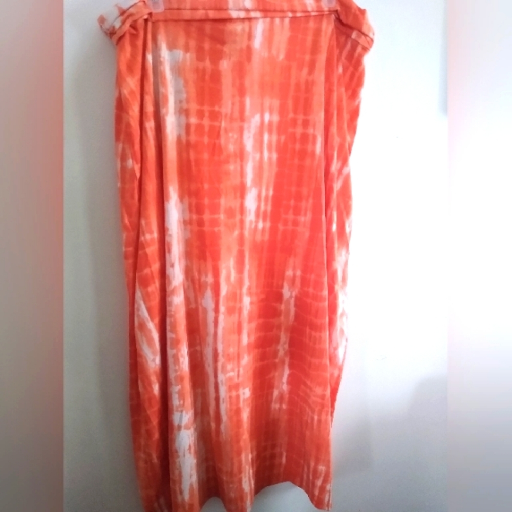 Woman's tie die , orange and white maxi skirt 14/16